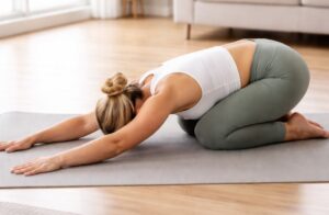 Back pain stretches child’s pose is a restorative stretch for back pains and back stretche.