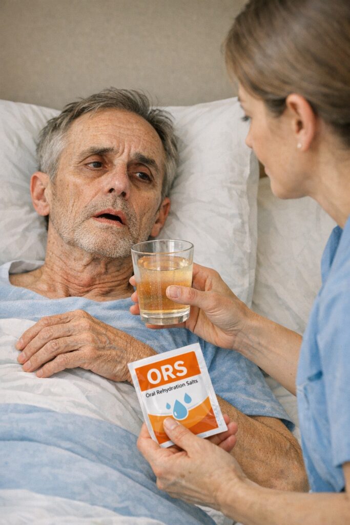 severe dehydration symptoms caused by cholera including rice water stools and muscle cramps