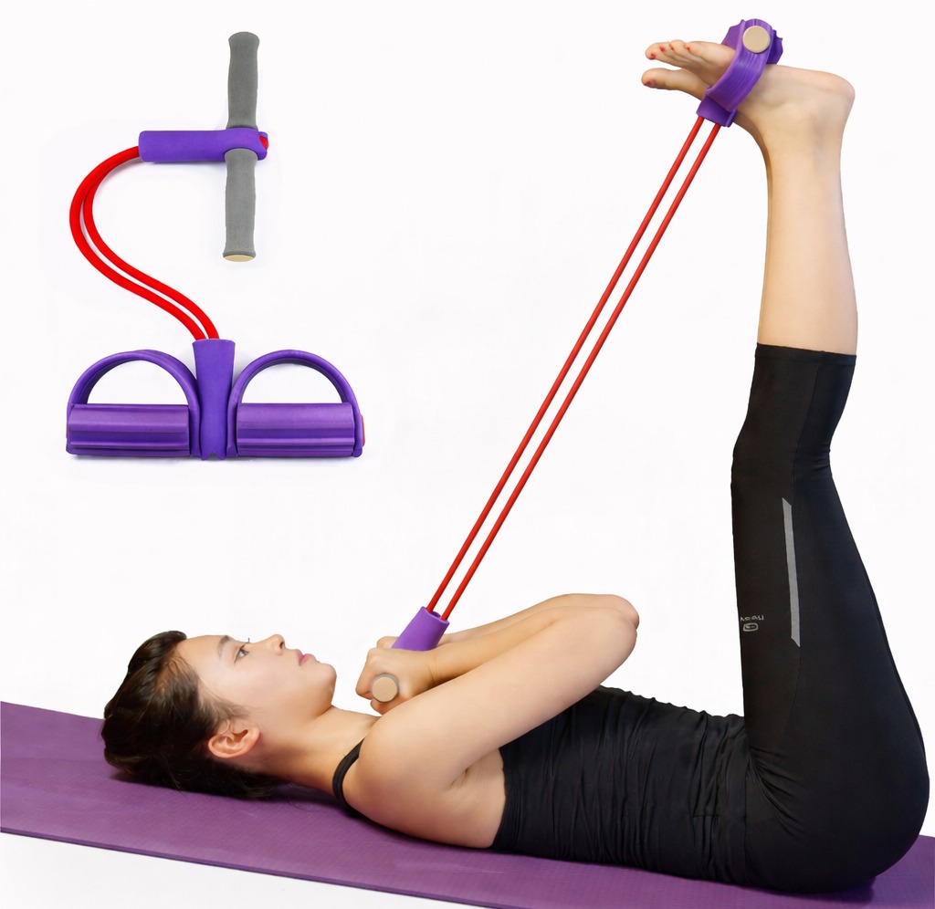 Foot Pedal Exerciser: A Simple Tool for Full-Body Home Workouts a woman using hand foot peda exerciser pull rope