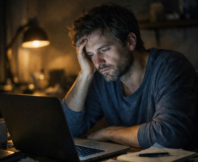 The Impact of Overworking on Physical and Mental Health effects of overworking on mental and physical health illustrated by late night work